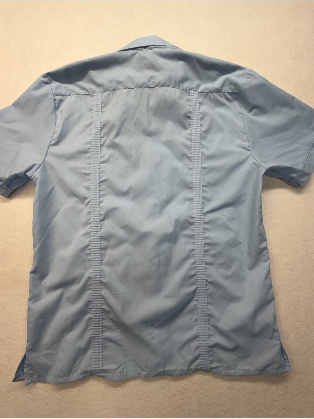 Omega Light Blue Short-Sleeve Embroidered Guayabera Shirt - Picture 4 of 6
